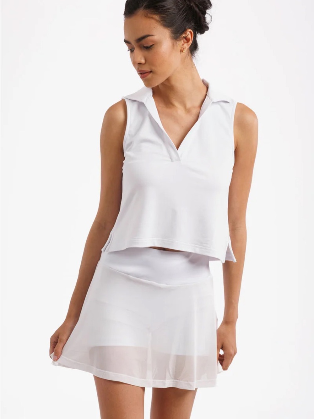 NWT Smith & Quinn Reese Sheer White Mesh Tennis Skort Skirt SZ M